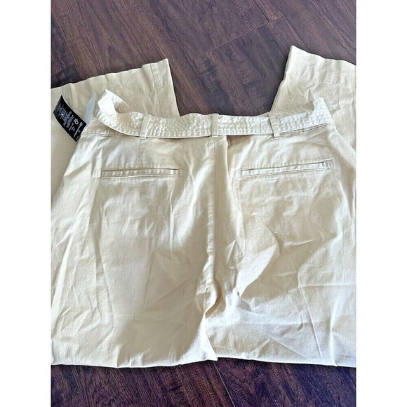 Lauren Ralph Lauren Women's Micro-Sanded Twill Belted Wide Pale Parchment 16 - Picture 5 of 7